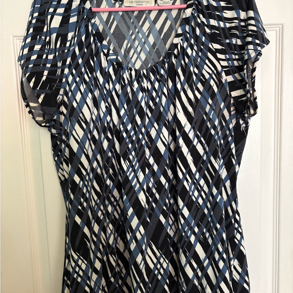 Women's Blue Plaid Top